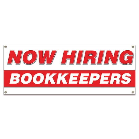 Signmission Now Hiring Bookkeepers Banner Apply Inside Accepting Application Single Sided B-30205